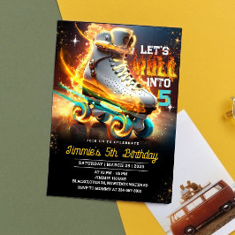 Convite de aniversário de incêndio do Skate