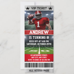 Convite de aniversário de ingresso para jogo de fu