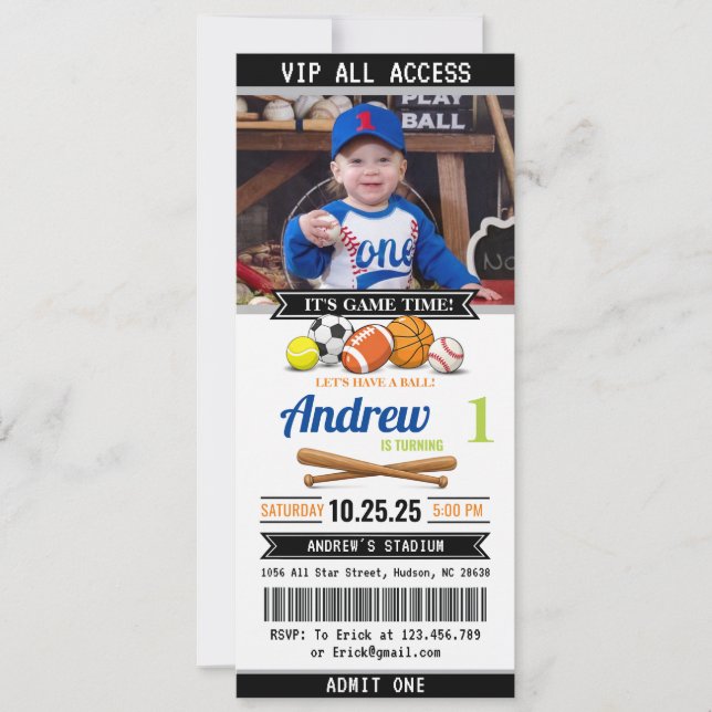 Convite de Aniversário de Ingresso para Todos os E (Frente)