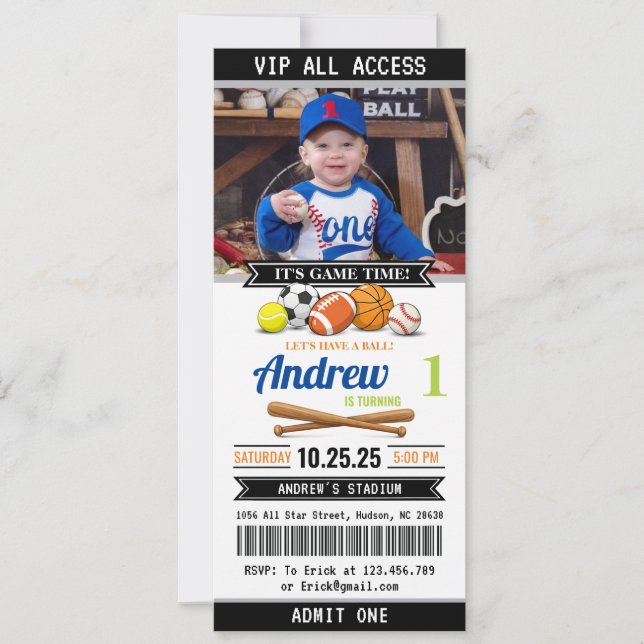 Convite de Aniversário de Ingresso para Todos os E (Frente)