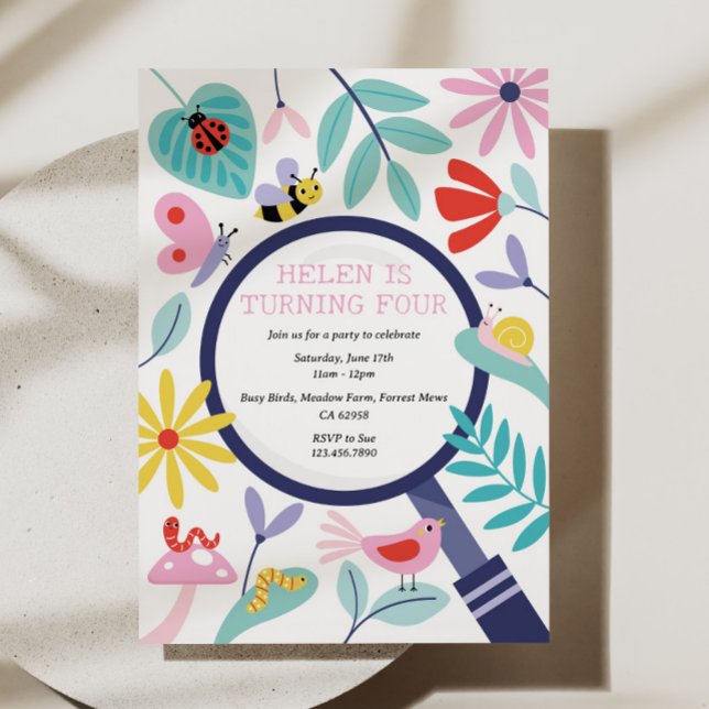 Convite de aniversário de Insetos (Criador carregado)