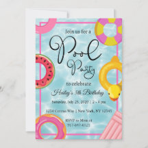 Convite de aniversário de Inundações de Partido pi