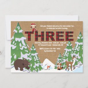 Convite de aniversário de inverno