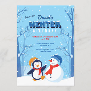 Convite de aniversário de inverno
