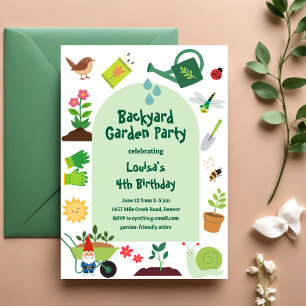 Convite de aniversário de jardim