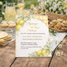 Convite de aniversário de jardim de verão em xadre
