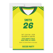 Convite de Aniversário de Jersey de Futebol Person