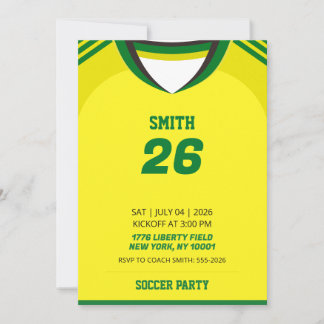 Convite de Aniversário de Jersey de Futebol Person