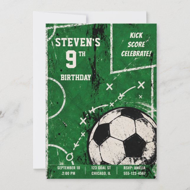 Convite de Aniversário de Jogo de Futebol (Frente)