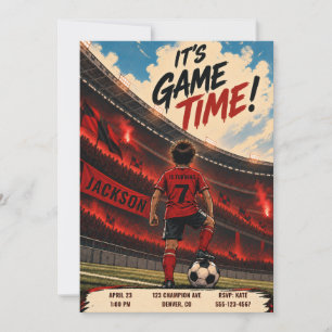 Convite de Aniversário de Jogo de Futebol