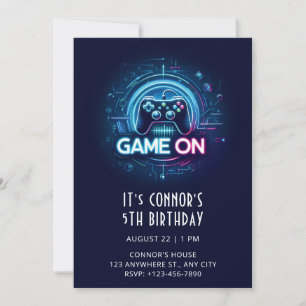 Convite de Aniversário de Jogo de Vídeo