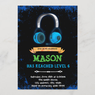 Convite de aniversário de jogo eletrônico
