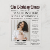 Convite de aniversário de jornal exclusivo