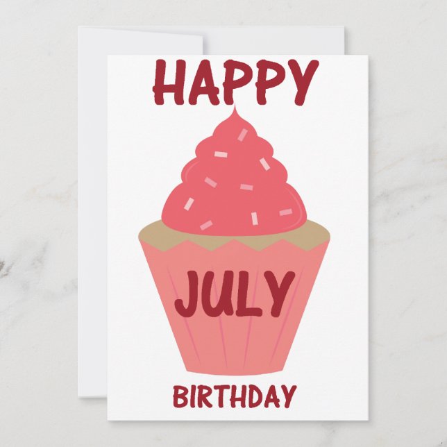 Convite de aniversário de julho (Frente)