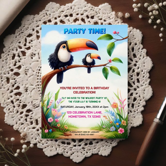 Convite de Aniversário de Jungle Tropical para Cri (Criador carregado)