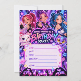 Convite de Aniversário de K-Pop