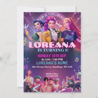Convite de Aniversário de K-Pop | Qualquer Idade