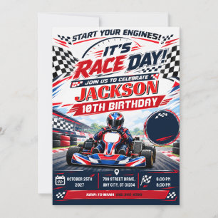Convite de aniversário de Kart pessoal moderno