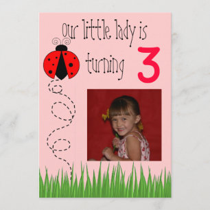 Convite de aniversário de Ladybug