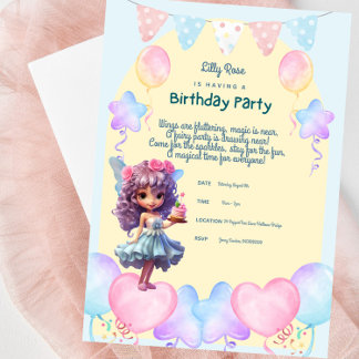 Convite de aniversário De Leite Doce Para Rapariga