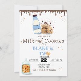 Convite de aniversário de Leite e Cookies para Men