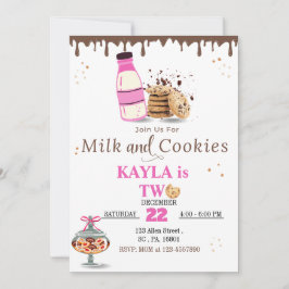 Convite de aniversário De Leite E Cookies Para Rap