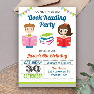 Convite de aniversário de Leitura do Livro Infant