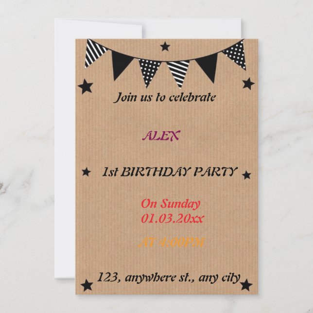 convite de aniversário de libélula (Frente)