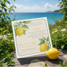 Convite de Aniversário de Limão em Aquarela
