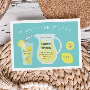 Convite de aniversário de limonada de Verão