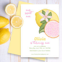 Convite de aniversário de limonada rosa