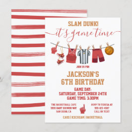 Convite de aniversário de linha de telhado de basq