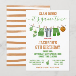 Convite de aniversário de linha de telhado de basq