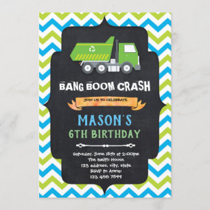 convite de aniversário de lixo