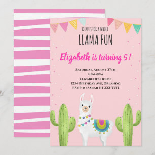 Convite de aniversário de Llama