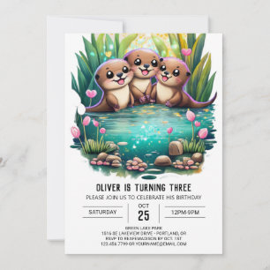 Convite de Aniversário de Lontra Caprichosa