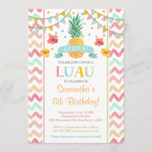 Convite de aniversário de Luau, Convite de abacax