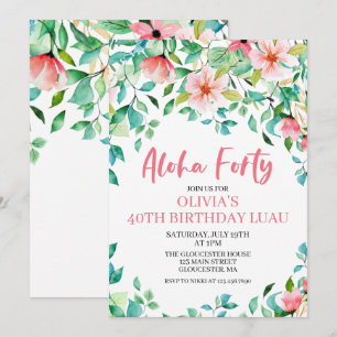 Convite de Aniversário de Luau Tropical Aloha Fort