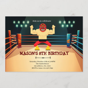 Convite de aniversário de luta Luchador