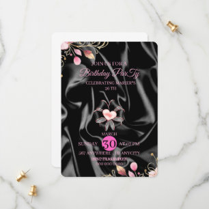 Convite de Aniversário de Luxo Rosa e Dourado 26 c