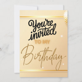 Convite de aniversário de luxo - Script de Na moda