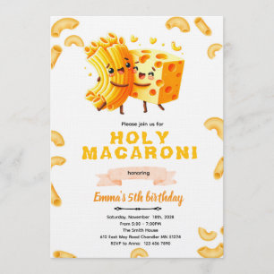 Convite de aniversário de Mac e Queijo