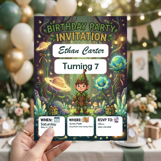 Convite de Aniversário de Mago - Magia Personalizá