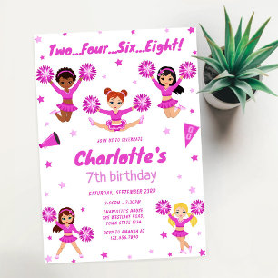 Convite de Aniversário de Menina Cheerleader
