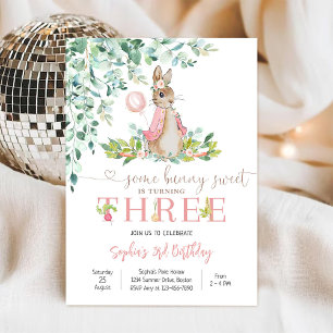 Convite de Aniversário de Menina Coelhinha