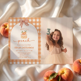 Convite de Aniversário de Menina com Laço Gingham