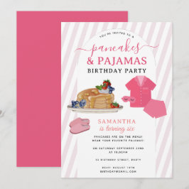 Convite de Aniversário de Menina com Pancakes e Pi