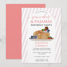 Convite de Aniversário de Menina com Pancakes Pija
