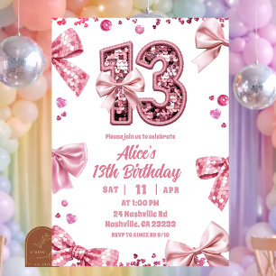 Convite de Aniversário de Menina de 13 anos com La
