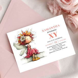 Convite de aniversário de menina encantada fada fl